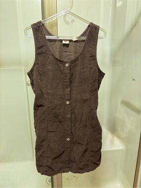 Levi's Brown Button-Front Sleeveless Dress